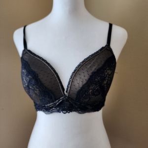 Bra 34c black lace worn underneath anythign see through, wireless bandeau